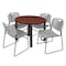 Regency Kee Round Table & Chair Set, Wood, Metal, Polypropylene Top TB36RNDCHBPBK44GY - alternate 1